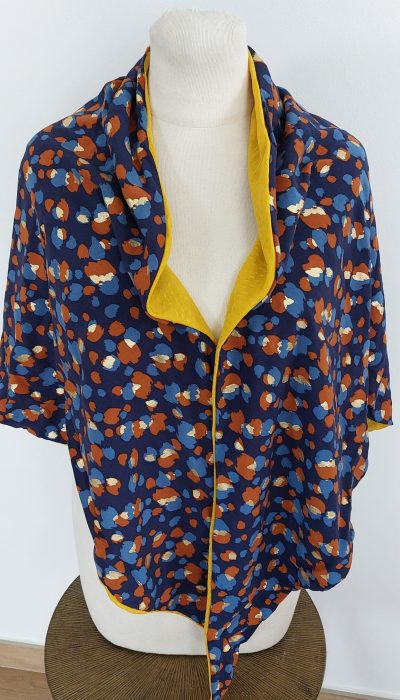 La trame de soi - Foulard - Bleu teracota dore - 3